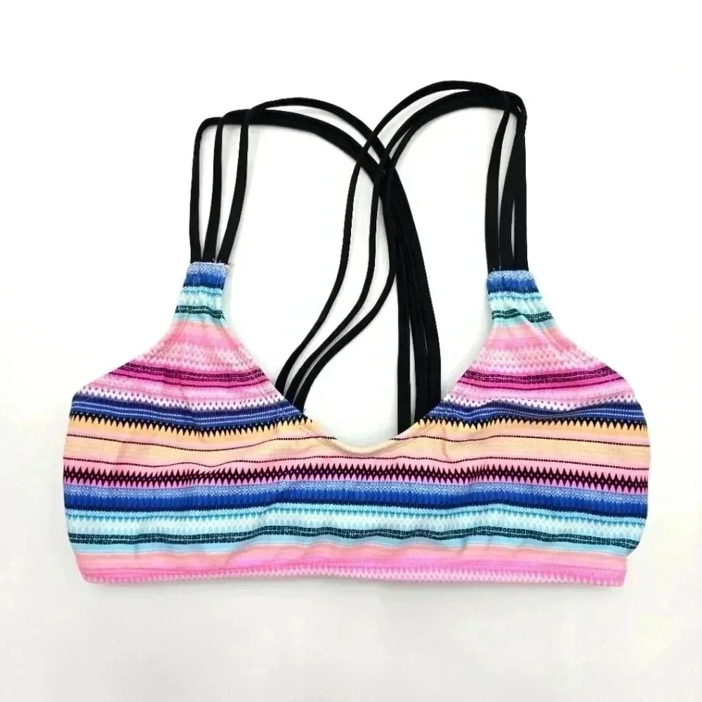 Endless Sun Pink Triple Strap Tie Bacck Bikini Top Swimwear‎ XL